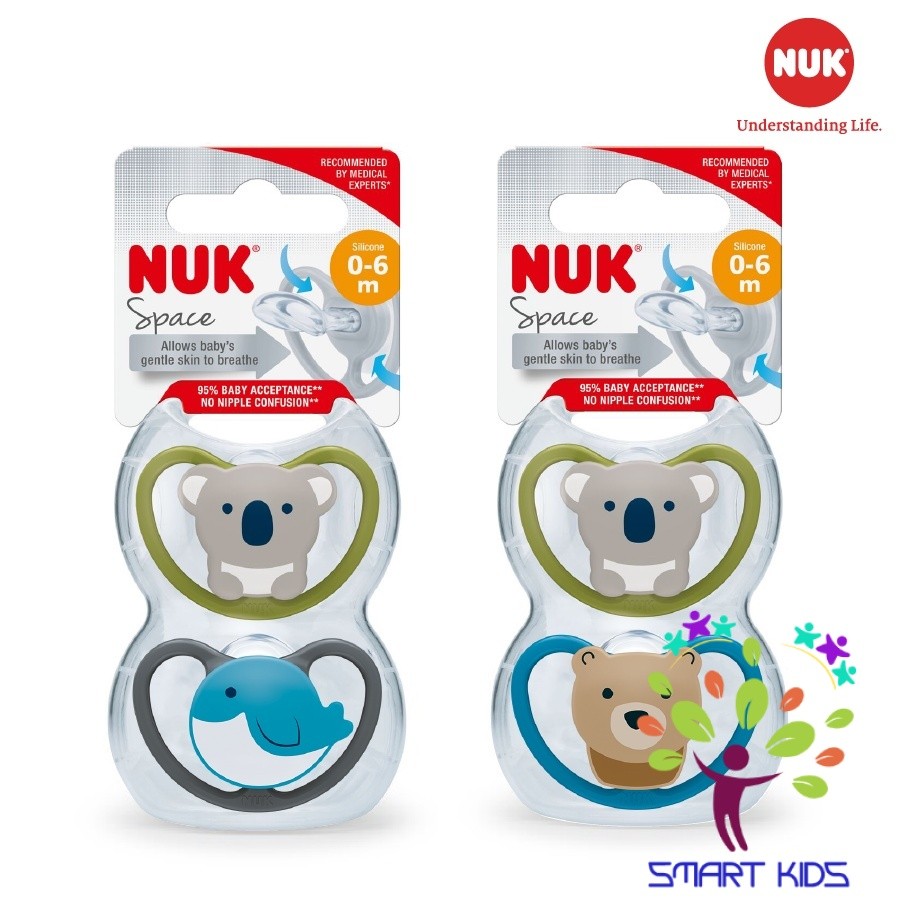 BỘ 2 TI GIẢ NUK SPACE SILICONE CHÍNH HÃNG NHẬP KHẨU ĐỨC