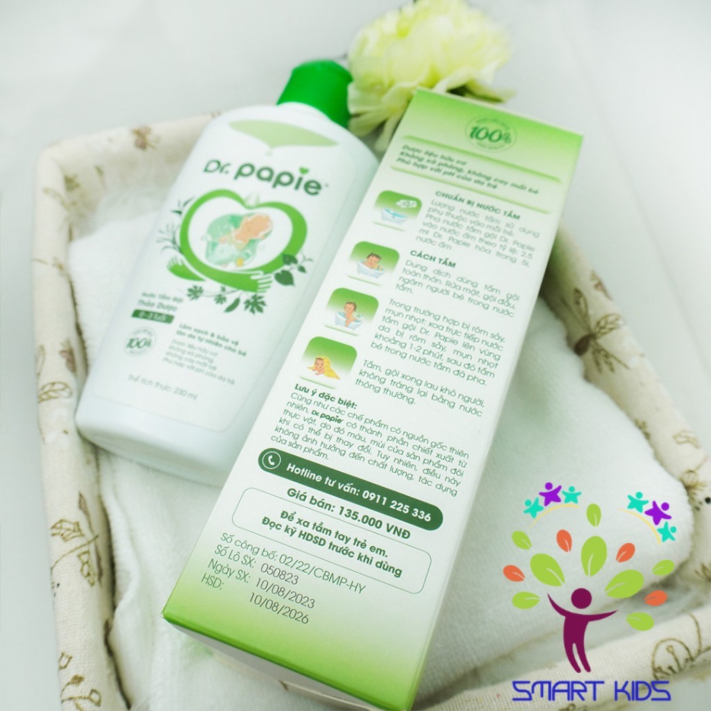 Nước Tắm Thảo Dược Dr Papie Cho Bé Giúp Ngăn Ngừa Và Giảm Các Vấn Đề Về Da