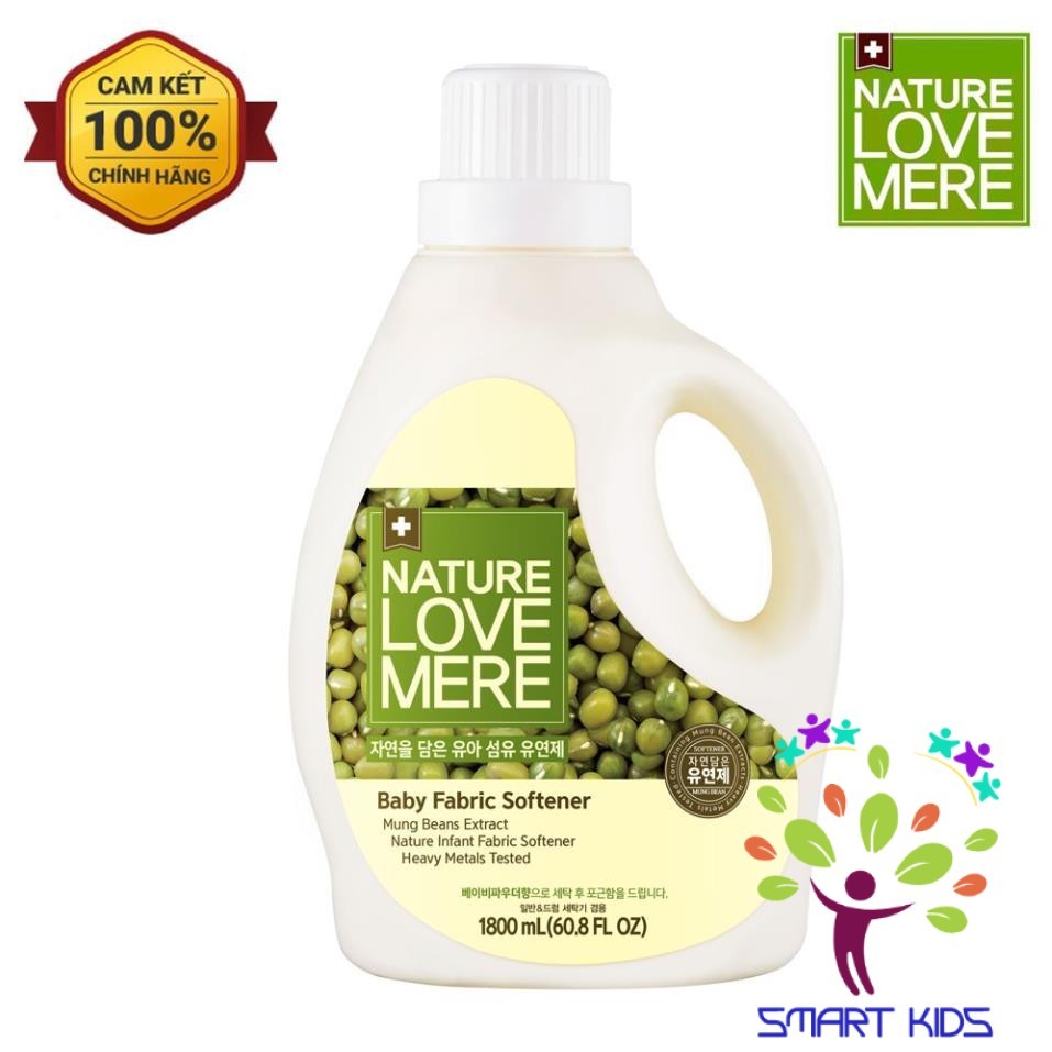 Nước xả Nature Love Mere hương đậu xanh Mungbean chai 1.8L/ túi 1.3L