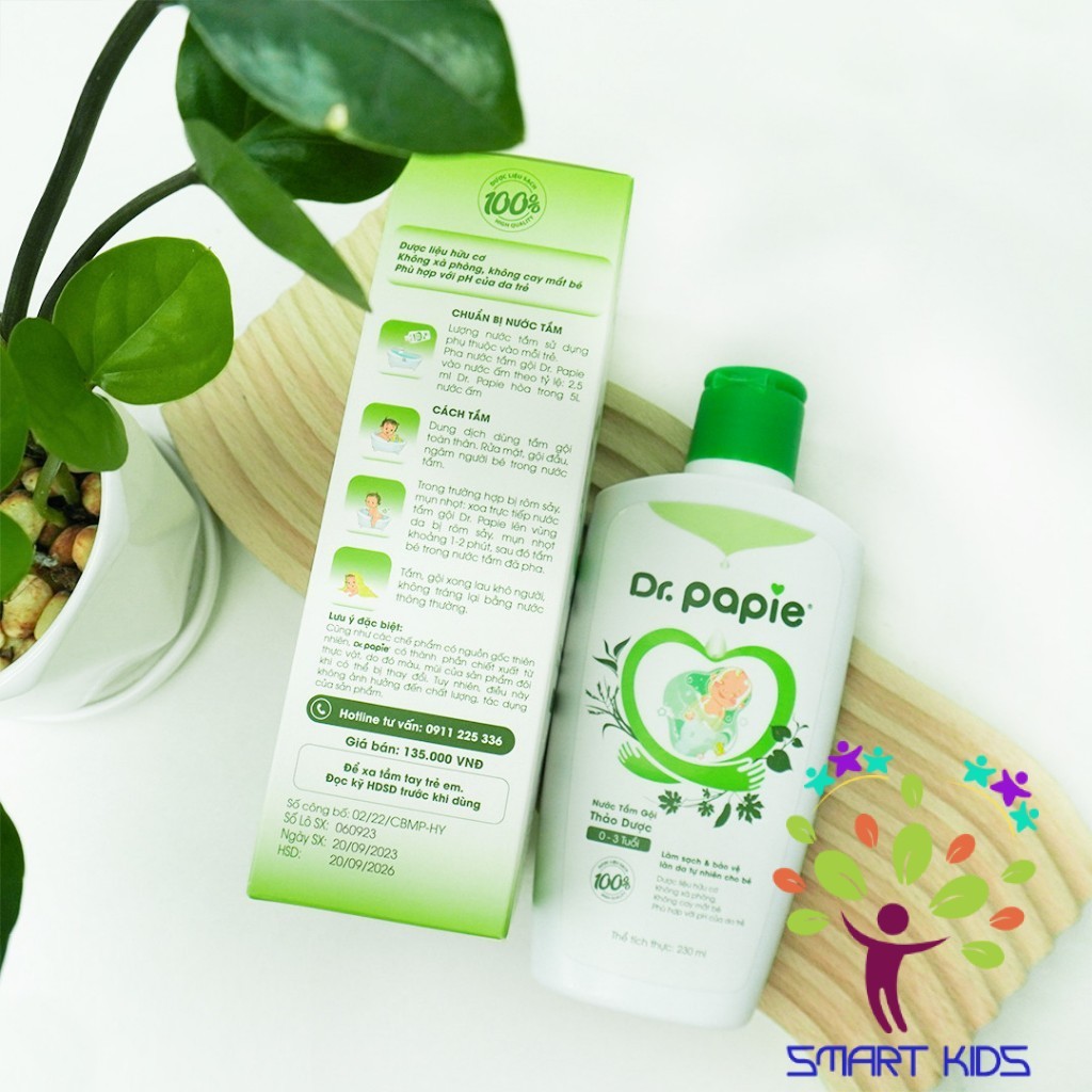 Nước Tắm Thảo Dược Dr Papie Cho Bé Giúp Ngăn Ngừa Và Giảm Các Vấn Đề Về Da