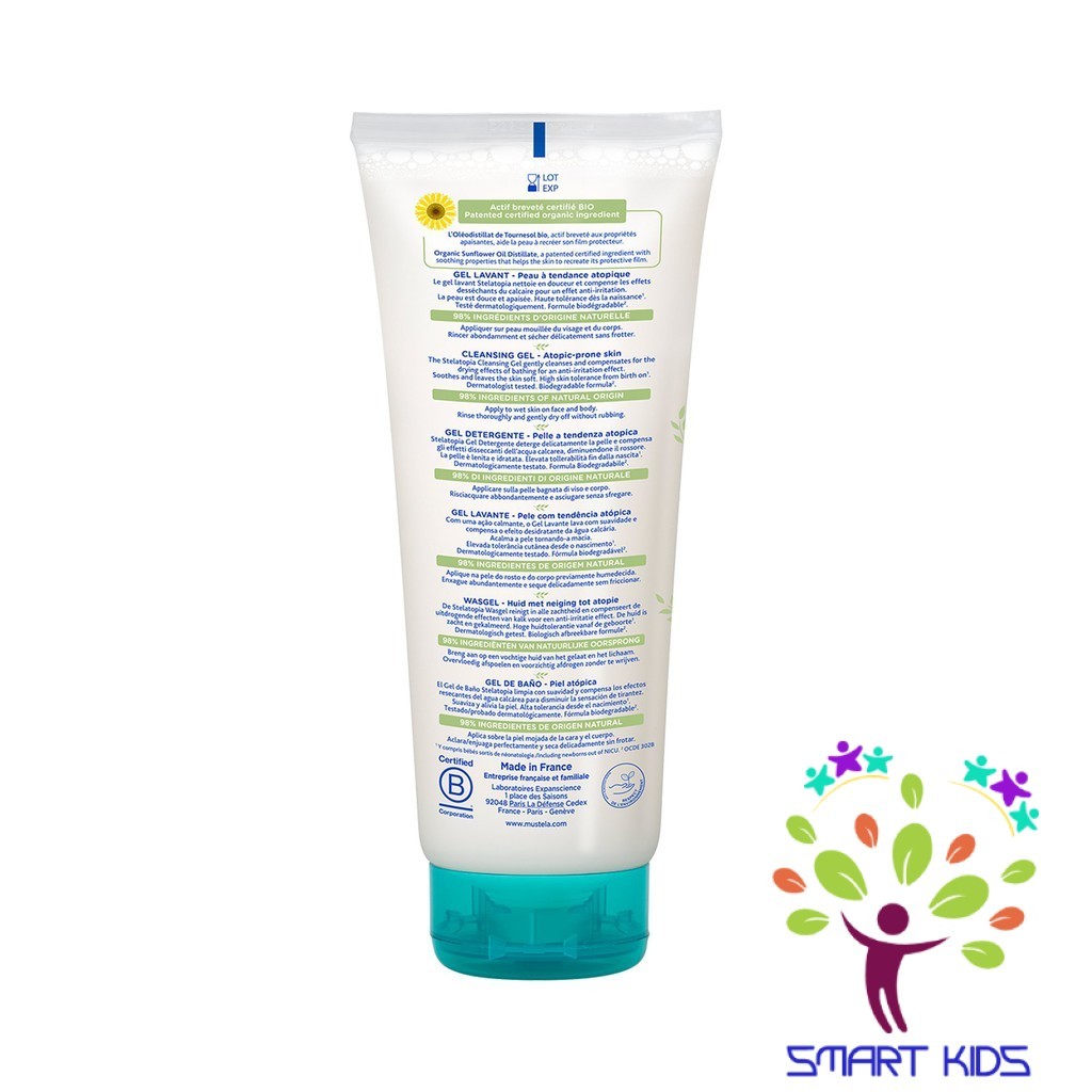 Gel Tắm Gội Da Chàm Thể Tạng MUSTELA Stelatopia Cleansing Gel 200ml
