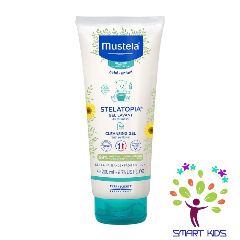 Gel Tắm Gội Da Chàm Thể Tạng MUSTELA Stelatopia Cleansing Gel 200ml