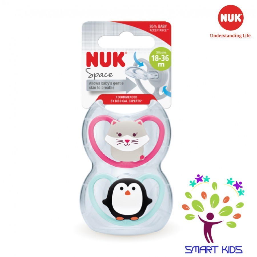 BỘ 2 TI GIẢ NUK SPACE SILICONE CHÍNH HÃNG NHẬP KHẨU ĐỨC