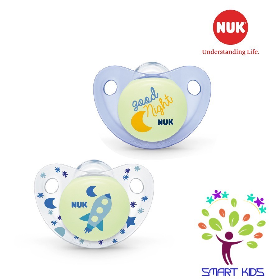 BỘ 2 TI GIẢ NUK NIGHT / DAY SILICONE PHÁT SÁNG