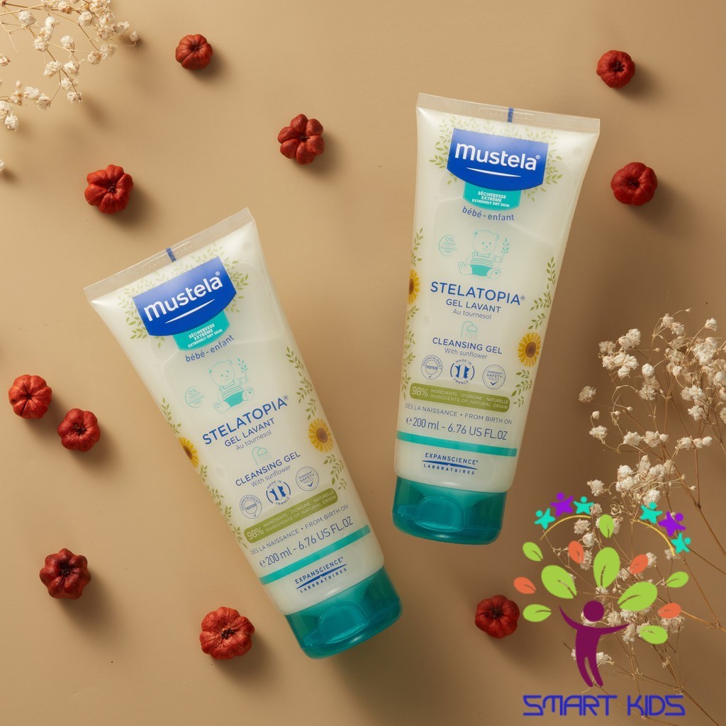 Gel Tắm Gội Da Chàm Thể Tạng MUSTELA Stelatopia Cleansing Gel 200ml