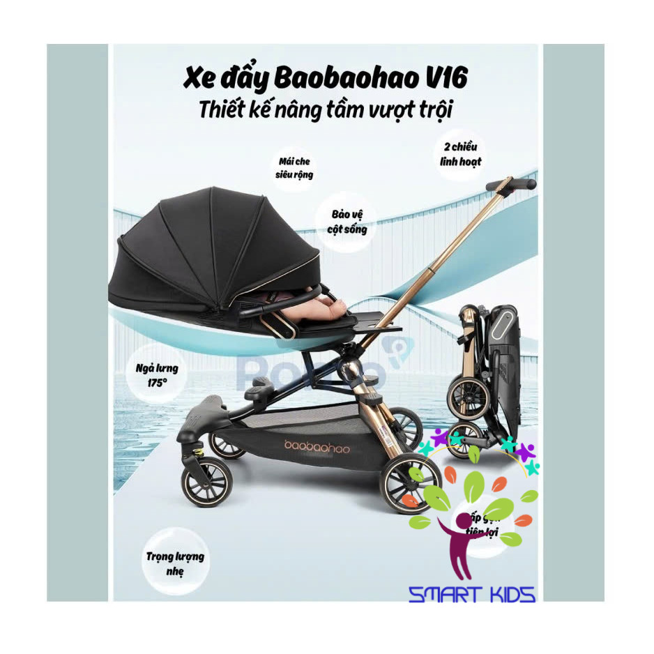 Xe đẩy BAOBAOHAO V16 Hai Chiều Gấp Gọn Cho Bé