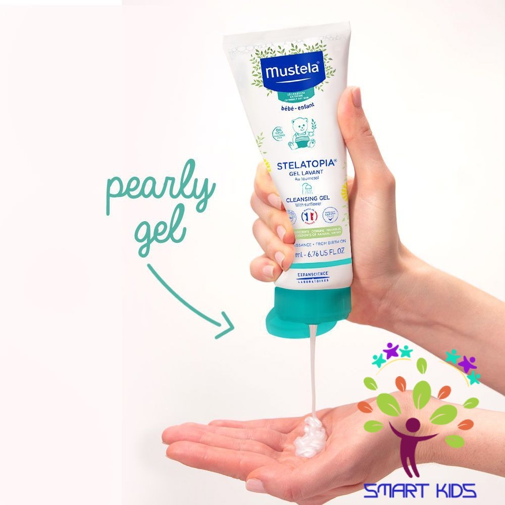 Gel Tắm Gội Da Chàm Thể Tạng MUSTELA Stelatopia Cleansing Gel 200ml