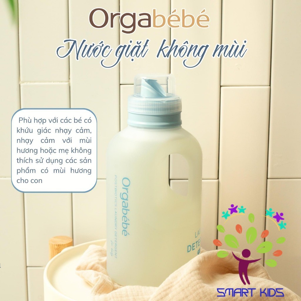 Nước Giặt Xả Orgabebe 1000ml An Toàn Thế Hệ Thứ 4 Dành Cho Làn Da Cơ địa Nhạy Cảm Nhất