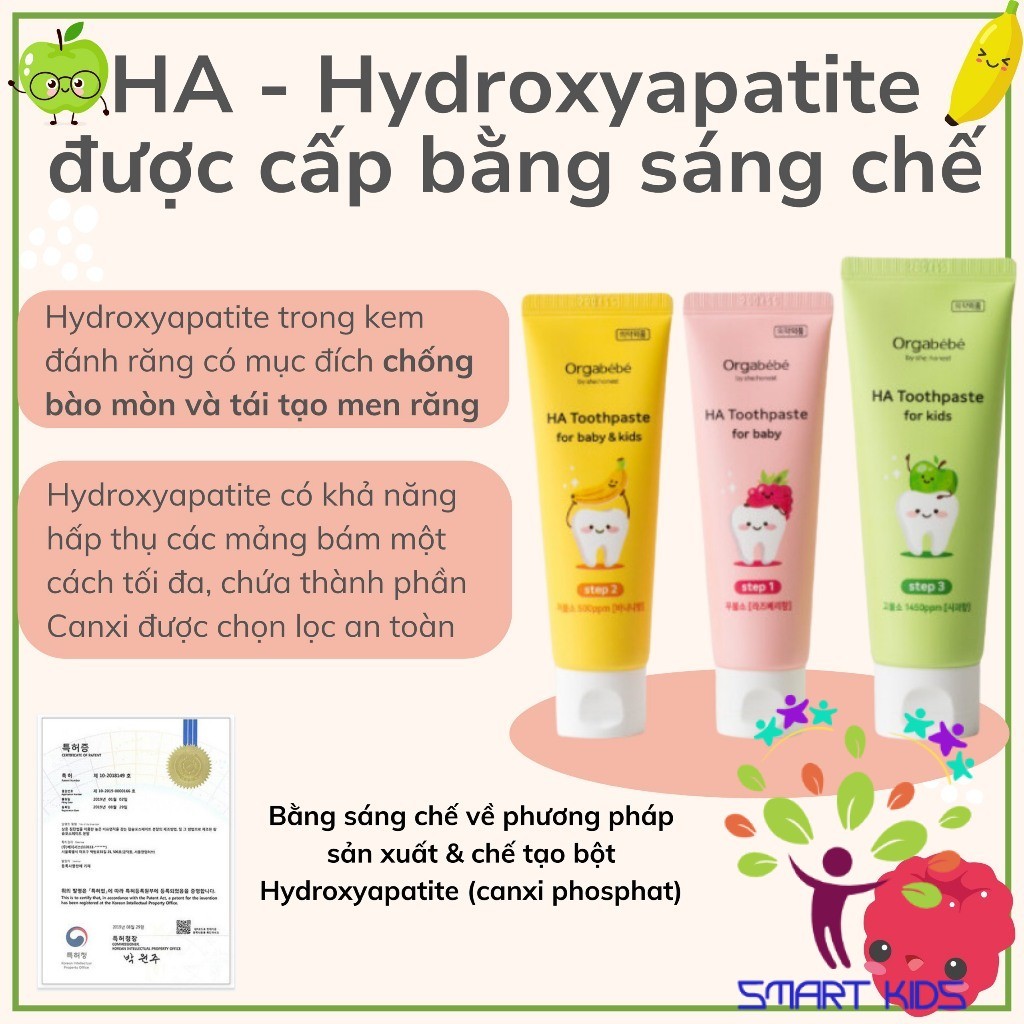 Kem Đánh Răng Thuần Chay 3 Giai Đoạn Orgabebe an toàn cho bé