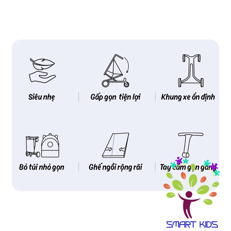 Xe đẩy Gấp Gọn Vinng Q6