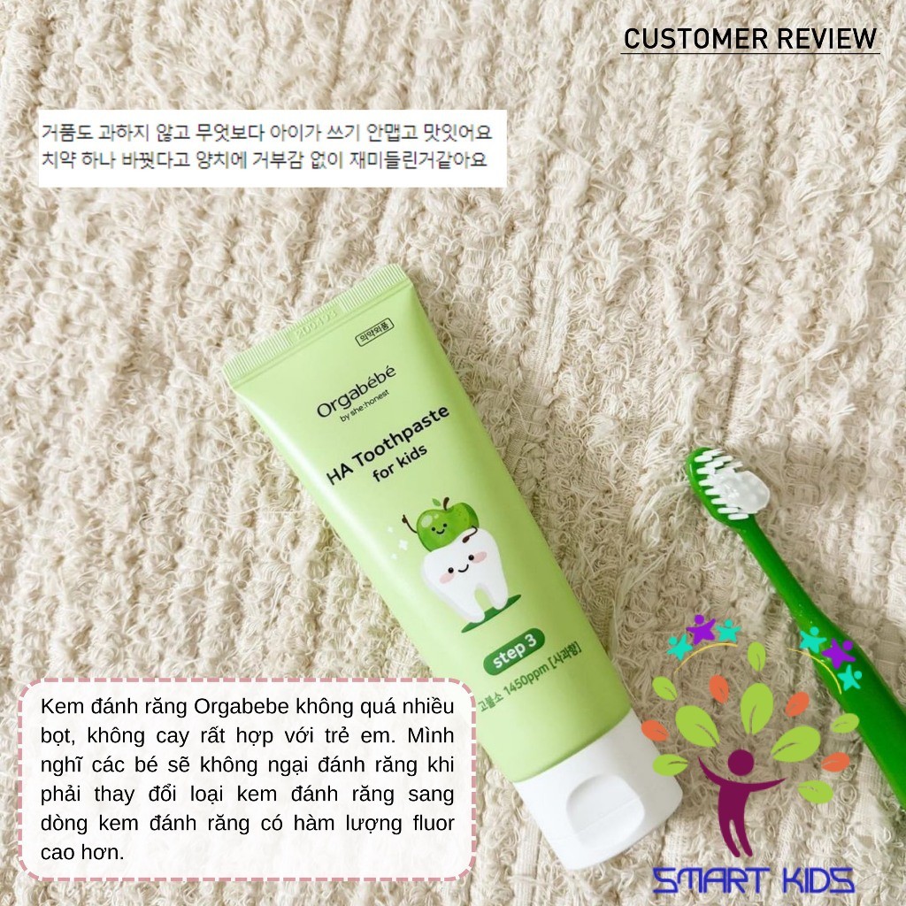 Kem Đánh Răng Thuần Chay 3 Giai Đoạn Orgabebe an toàn cho bé