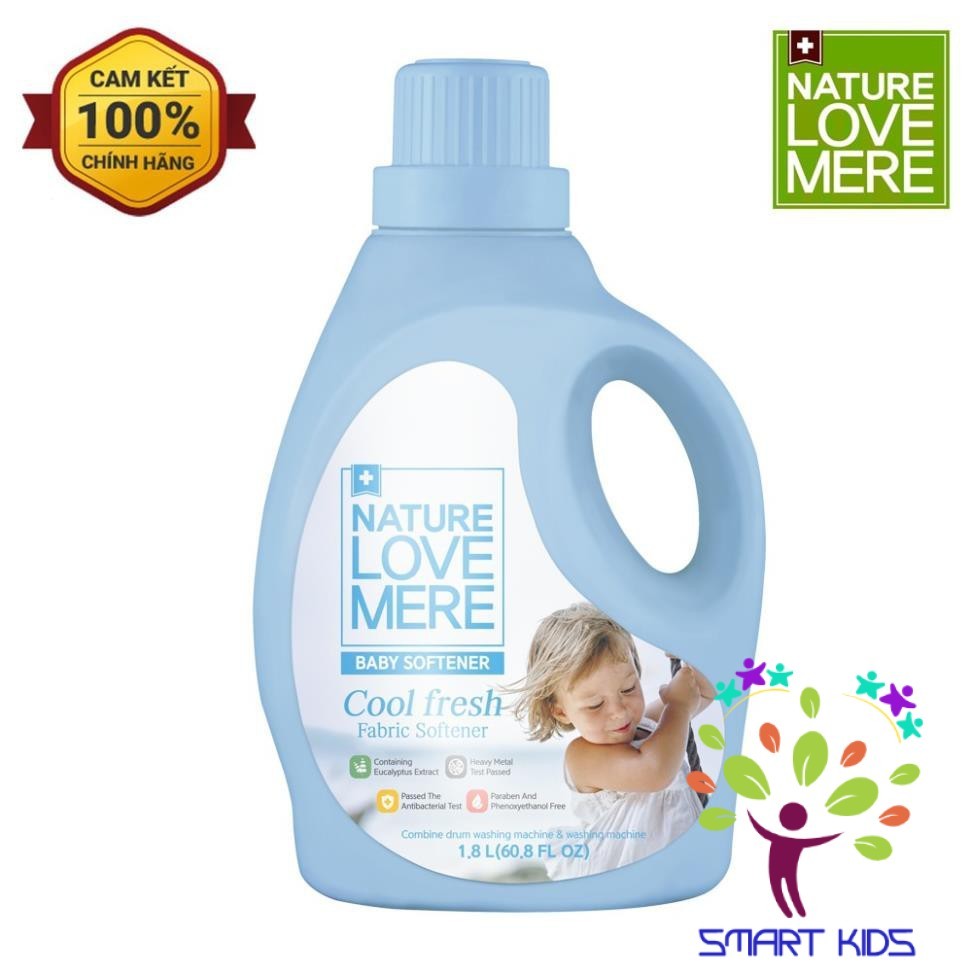 Nước xả Nature Love Mere hương lá bạch đàn Cool Fresh chai 1.8L/ túi 1.3L