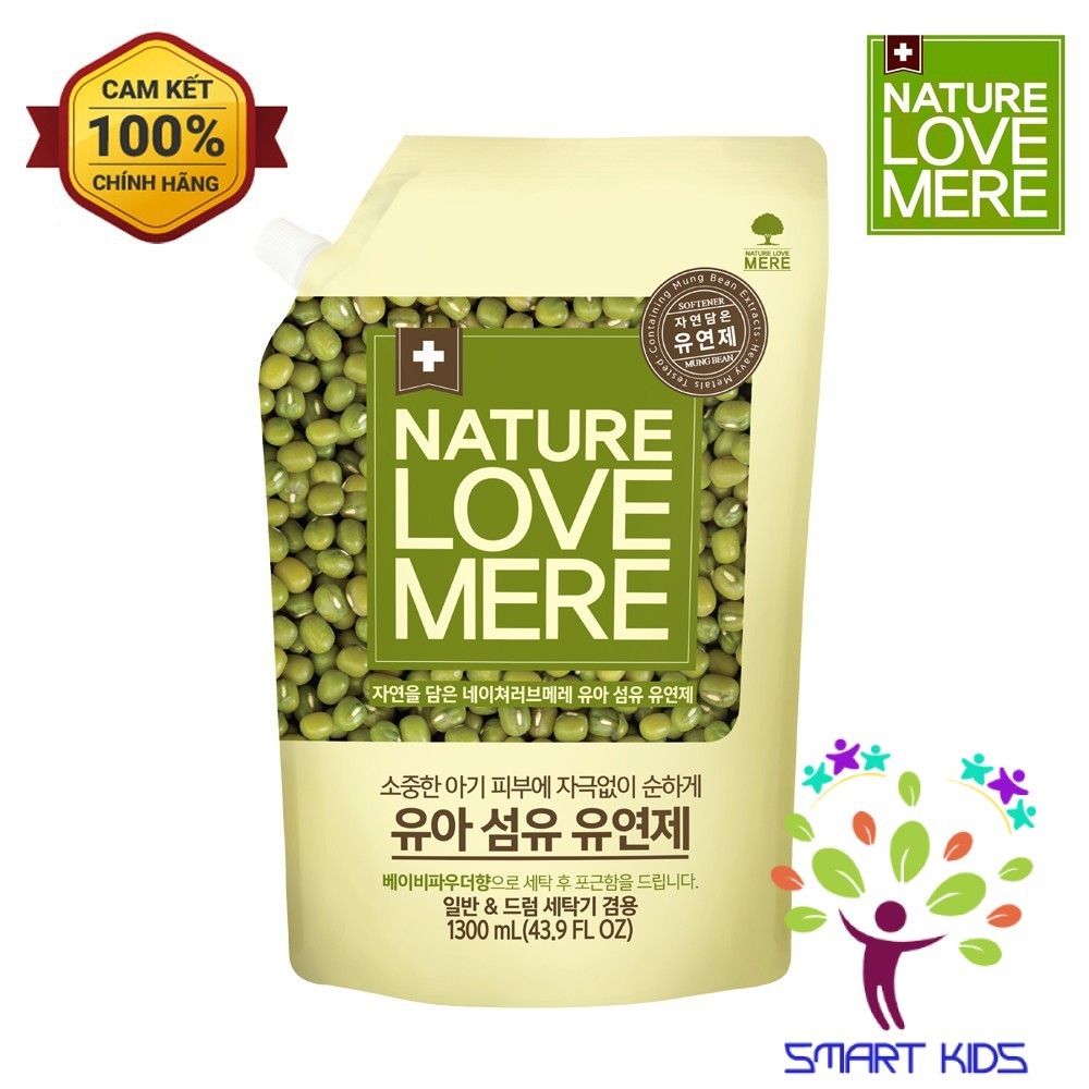 Nước xả Nature Love Mere hương đậu xanh Mungbean chai 1.8L/ túi 1.3L