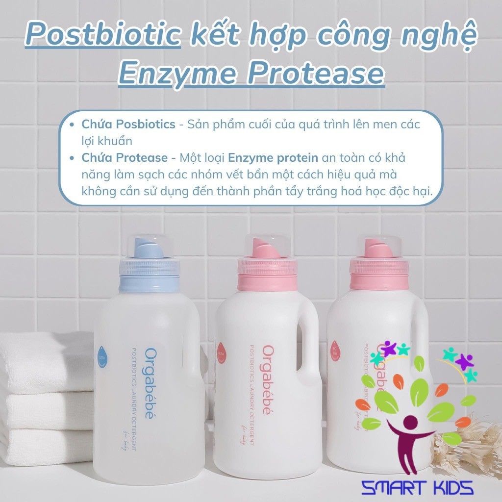 Nước Giặt Xả Orgabebe 1000ml An Toàn Thế Hệ Thứ 4 Dành Cho Làn Da Cơ địa Nhạy Cảm Nhất