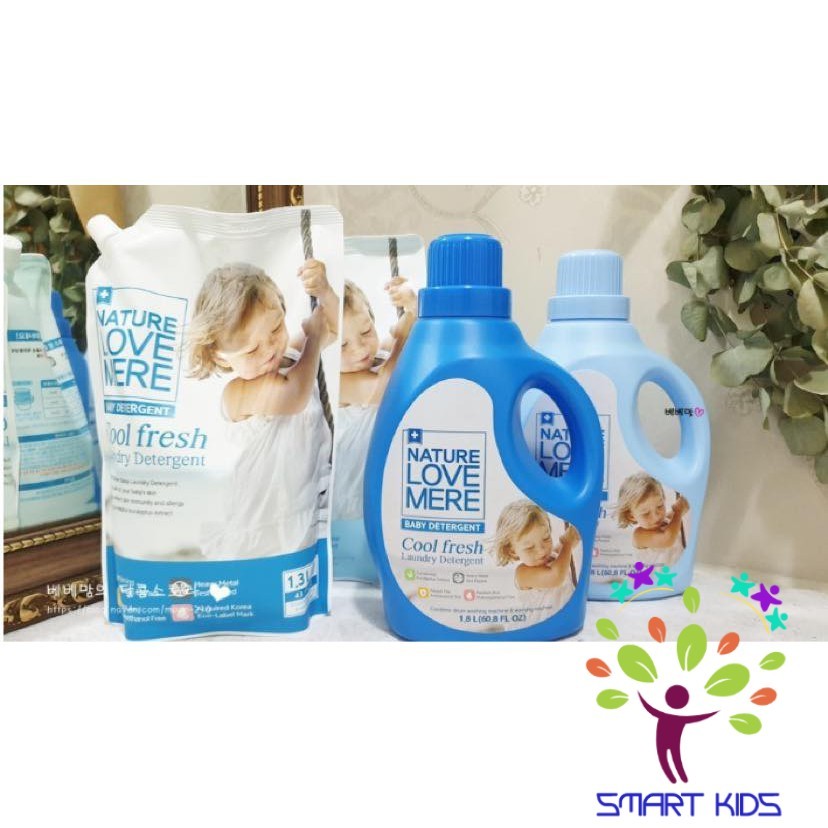 Nước giặt Nature Love Mere hương lá bạch đàn Cool Fresh chai 1.8L/ túi 1.3L