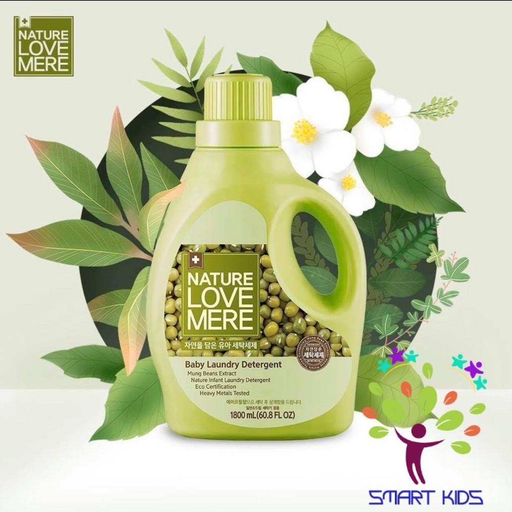 Nước giặt Nature Love Mere hương đậu xanh Mungbean chai 1.8L/ túi 1.3L