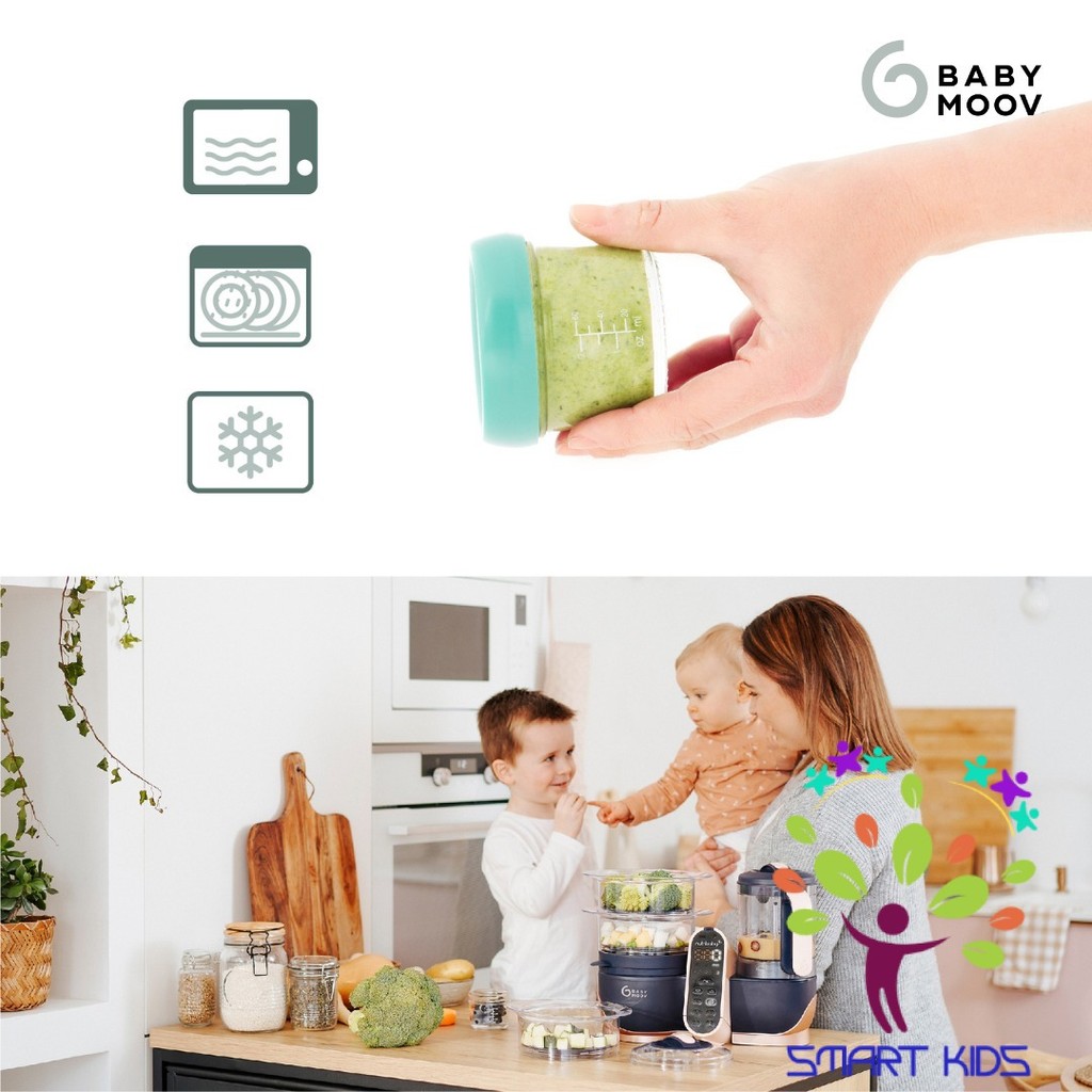 Bộ 8 Hũ Đựng Thực Phẩm Bằng Thủy Tinh Babymoov 100ml Và 220ml