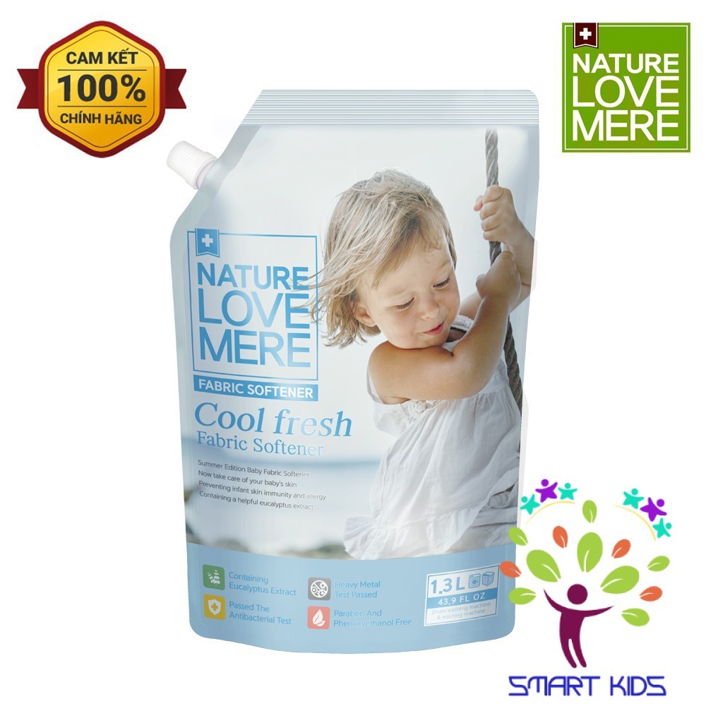 Nước xả Nature Love Mere hương lá bạch đàn Cool Fresh chai 1.8L/ túi 1.3L