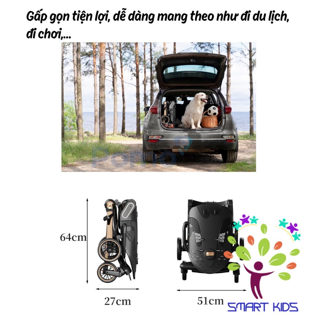 Xe đẩy 2 Chiều Gấp Gọn Baobaohao V16 Gấp Gọn Dễ Dàng Siêu Tiện Lợi