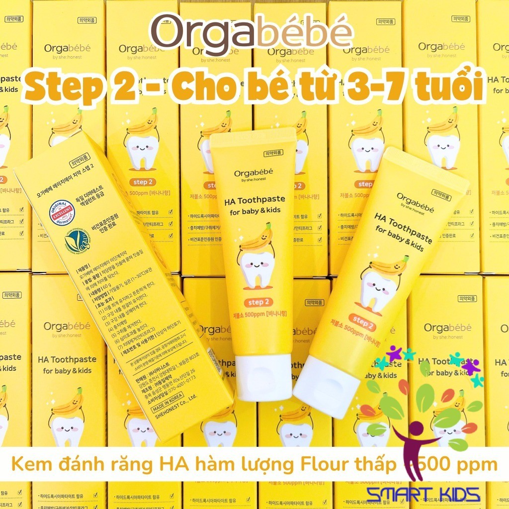 Kem Đánh Răng Thuần Chay 3 Giai Đoạn Orgabebe an toàn cho bé