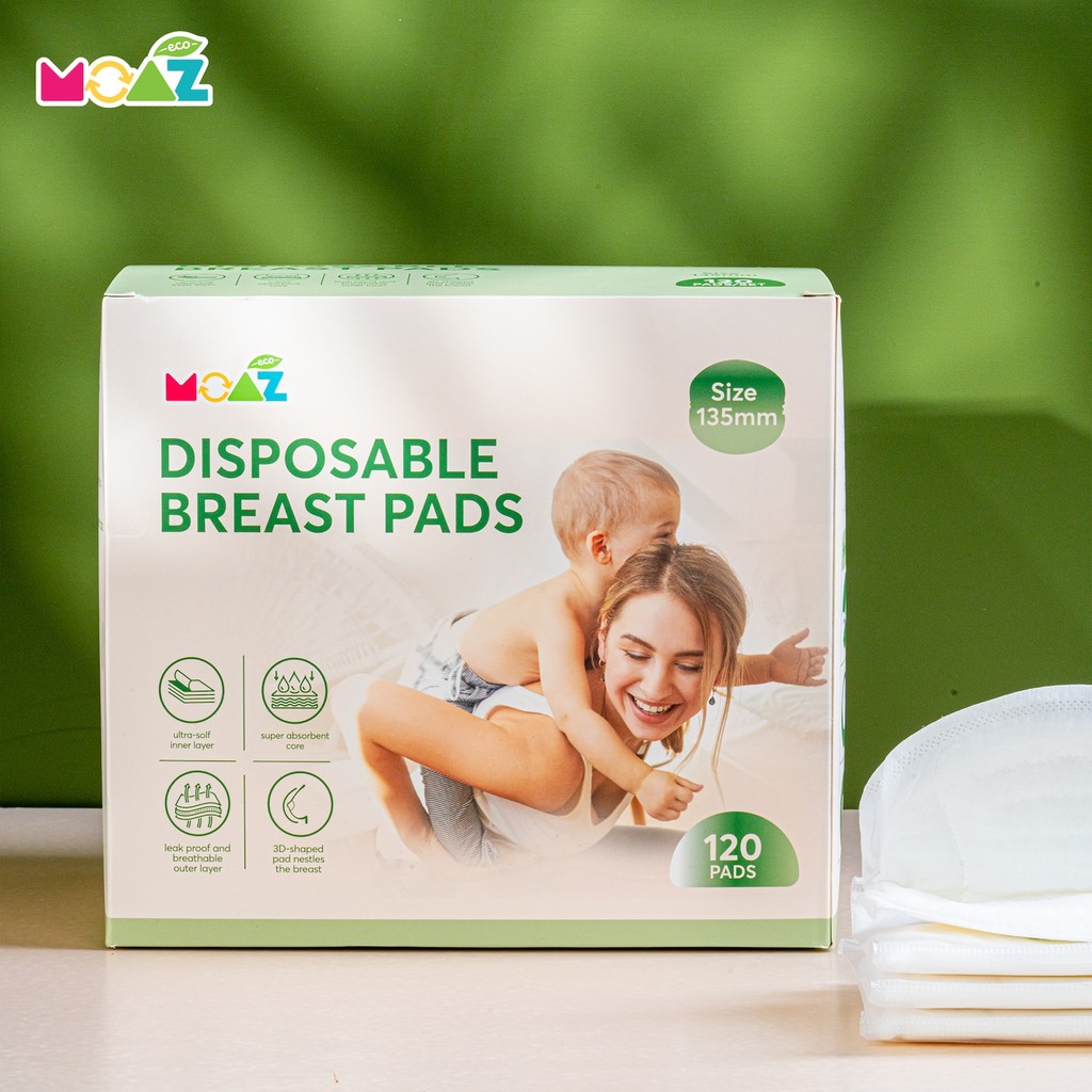 MIẾNG LÓT THẤM SỮA MOAZ ECO Hộp 60 Cái Và 120 Cái Sản Phẩm Mới Của Moaz Bebe