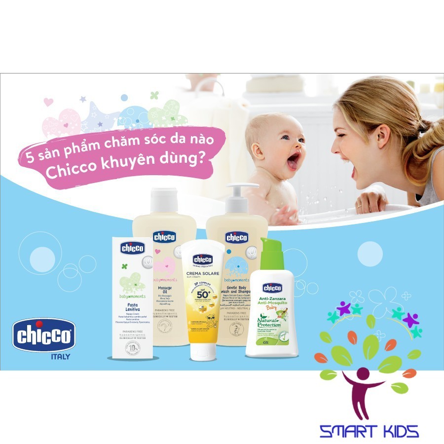 Sữa dưỡng thể chiết xuất Hạnh nhân 0M+ Chicco chai du lịch 50ml
