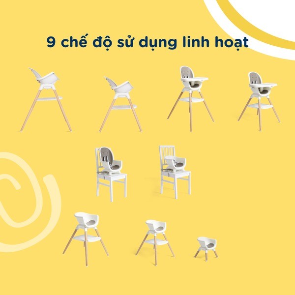 Ghế ăn Trẻ Em Joie Chestnut 9in1 Highchair Mocha Cho Bé Từ Sơ Sinh đến 6 Tuổi