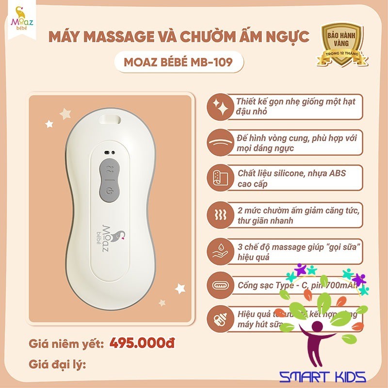Máy Massage Và Chườm ấm Ngực Moaz BéBé MB-109