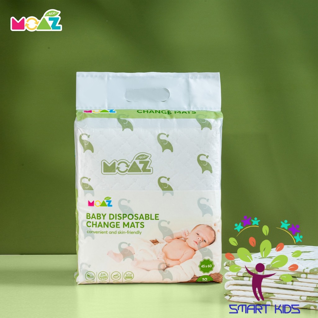 MIẾNG LÓT VỆ SINH MOAZ ECO Túi 10 Miếng Sản Phẩm Mới Của Moaz Bebe