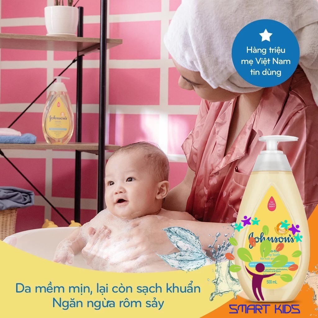 Sữa Tắm Gội Toàn Thân Johnson's TOP TO TOE 100ml/200ml/500ml