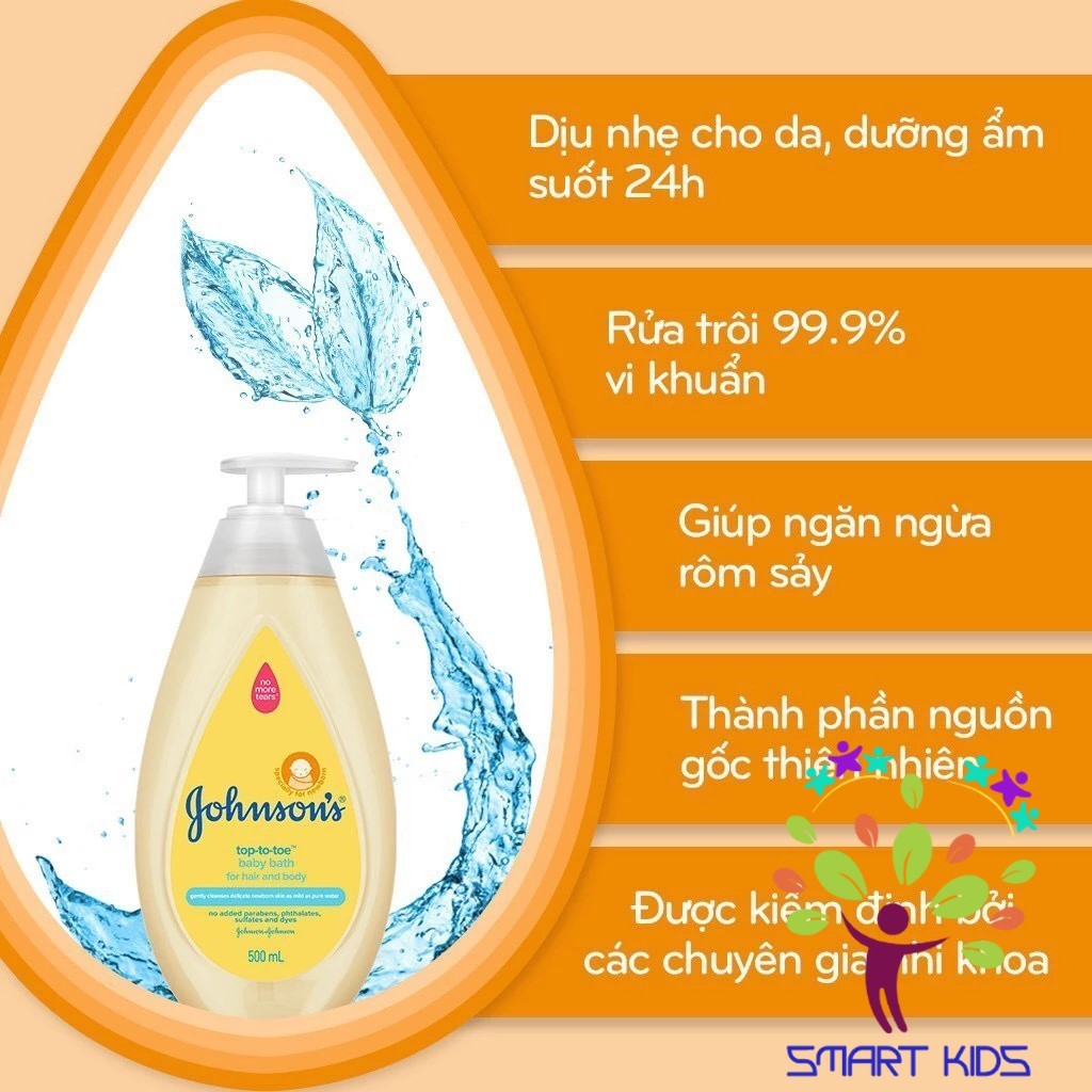 Sữa Tắm Gội Toàn Thân Johnson's TOP TO TOE 100ml/200ml/500ml