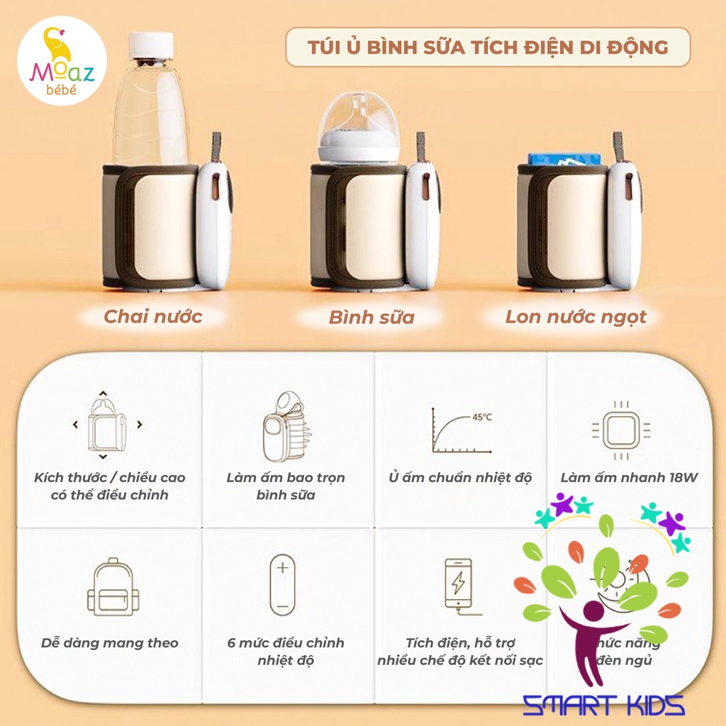 Túi ủ Bình Sữa Tích điện Di động Moaz BéBé MB-081