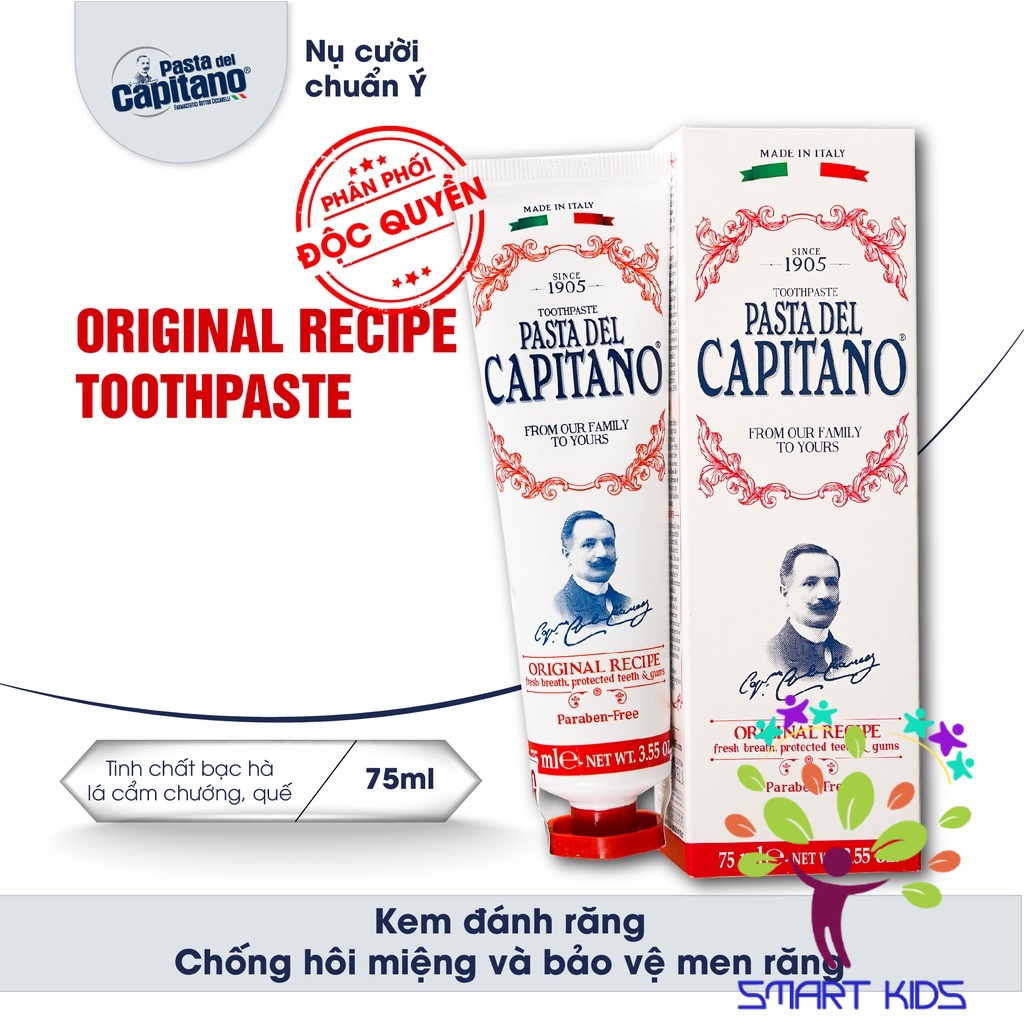 Kem đánh răng công thức cơ bản Pasta del Capitano 1905 Original Recipe Toothpaste