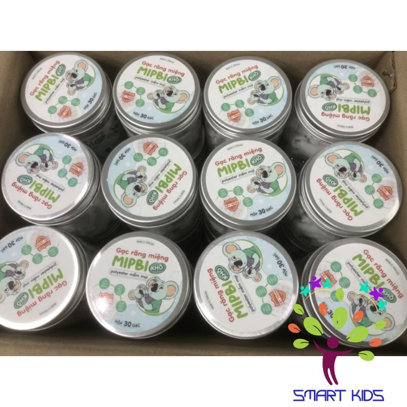 Gạc Rơ Lưỡi Khô Mipbi Hũ 30 Cái Vệ Sinh Răng Miệng Cho Bé Không Tẩm Mềm Mại An Toàn GK-02
