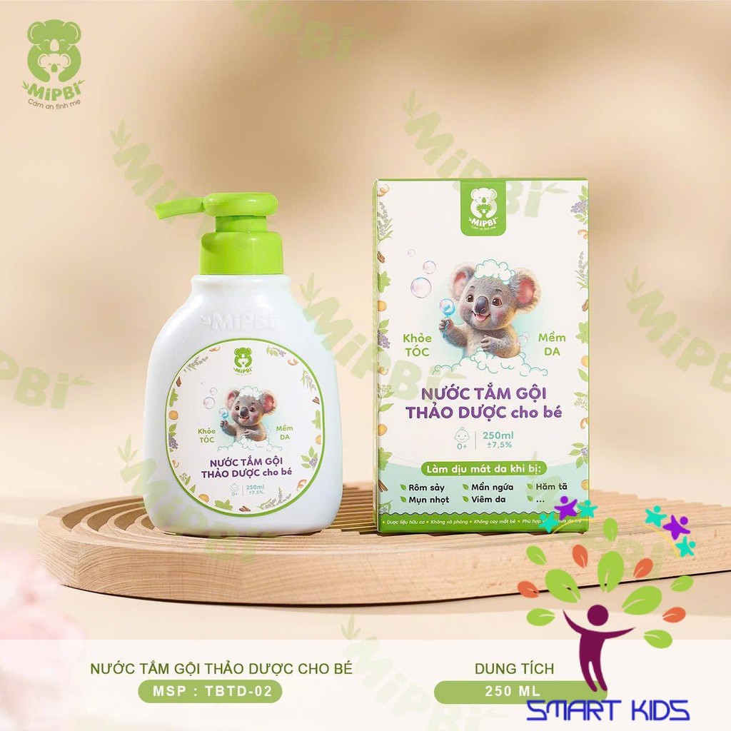 Nước Tắm Gội Thảo Dược Mipbi 250ml