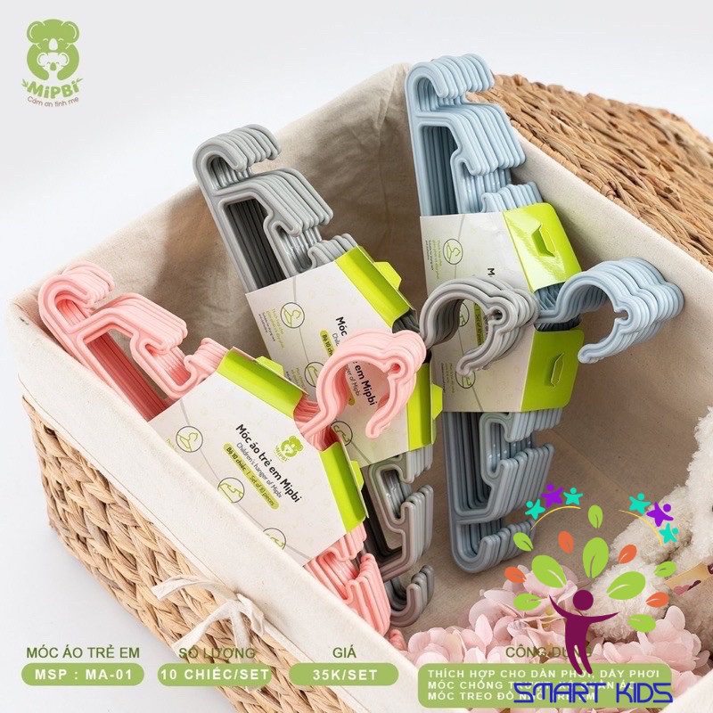Set 10 Móc Treo Quần Áo, Treo Đồ Mipbi