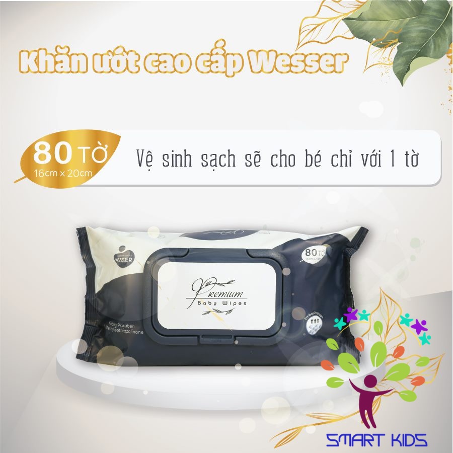 Khăn Ướt Cao Cấp Wesser 80 Tờ 72 Tờ