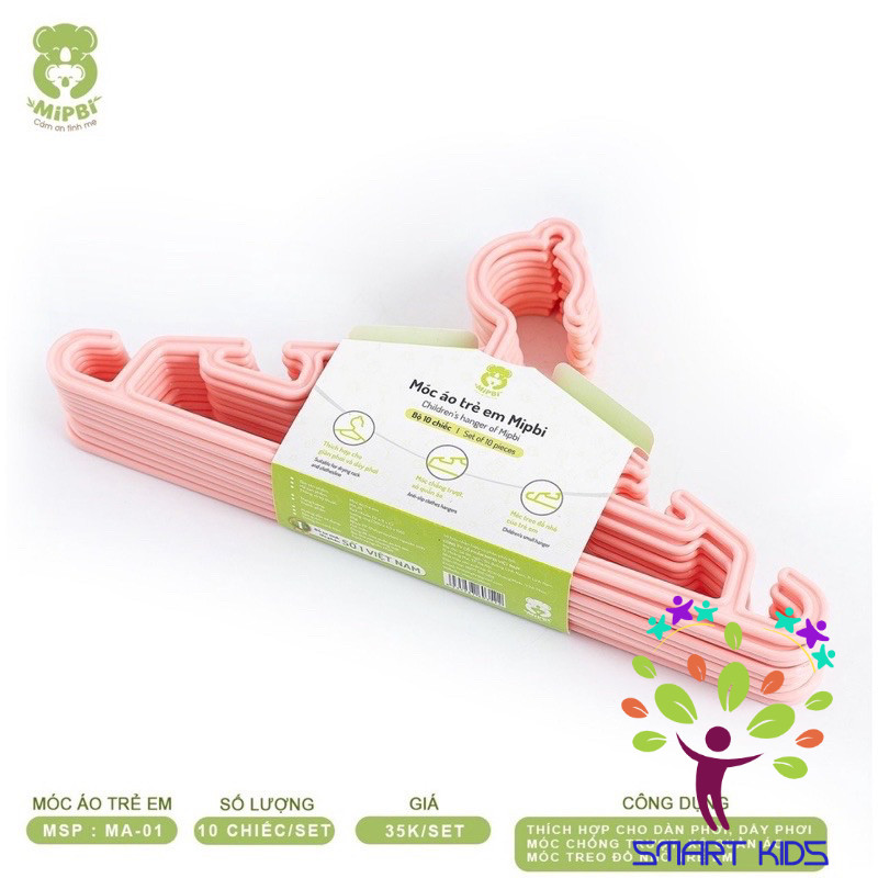 Set 10 Móc Treo Quần Áo, Treo Đồ Mipbi