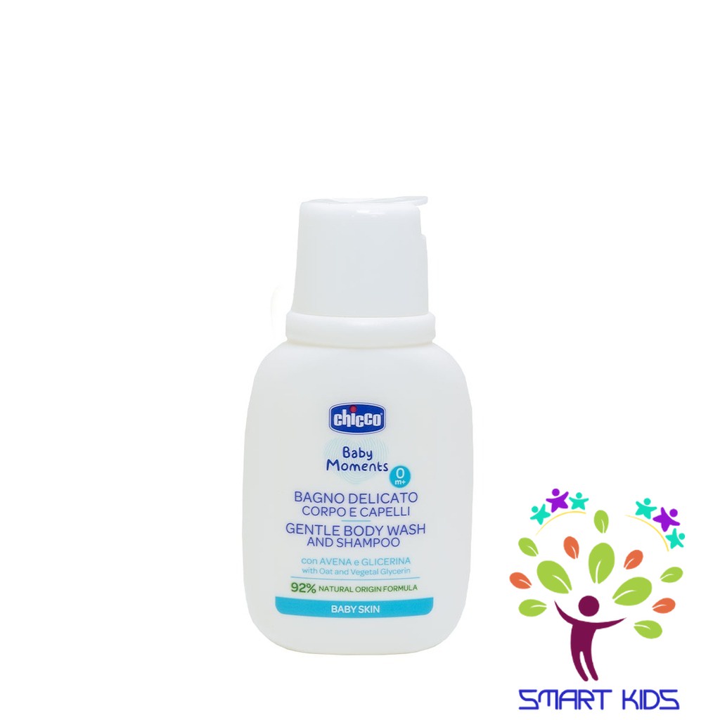 Sữa Tắm Gội Chiết Xuất Yến Mạch 0M+ Chicco - Chai Du Lịch 50ml