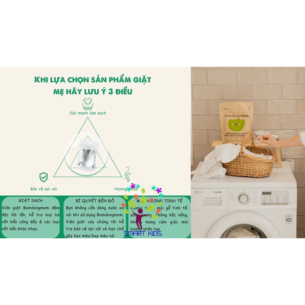 Viên Giặt Enzyme An Toàn Bomdongmom Sản Xuất Tại Hàn Quốc