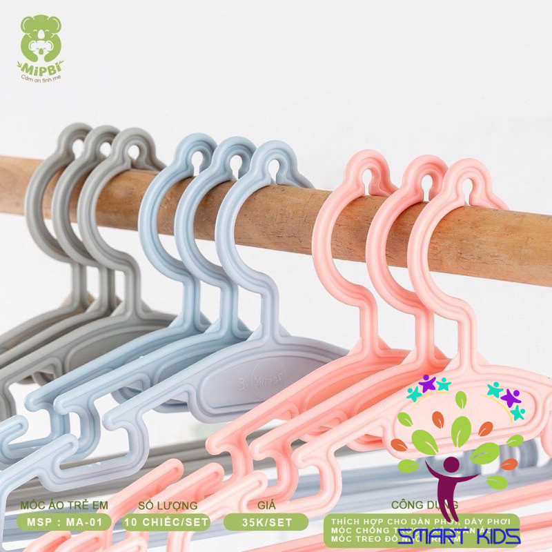 Set 10 Móc Treo Quần Áo, Treo Đồ Mipbi