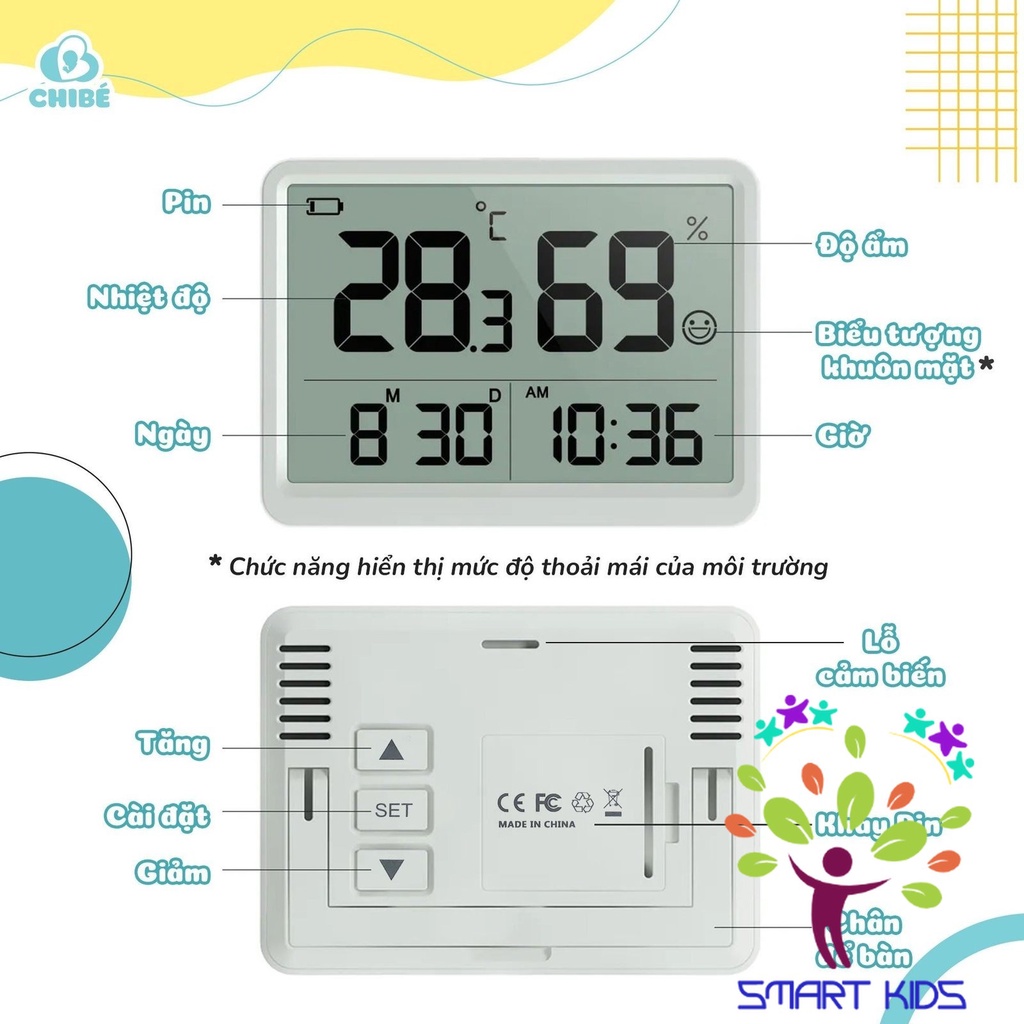 Nhiệt  ẩm kế phòng CHIBÉ CB036