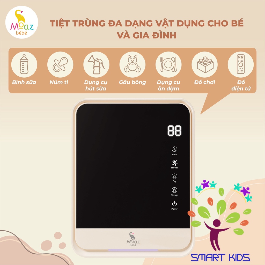 Máy tiệt trùng và sấy khô bình sữa uvc – ion Moaz BéBé MB-082