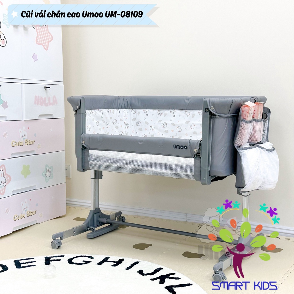Cũi Vải Cho Bé Chân Cao Umoo UM-08109