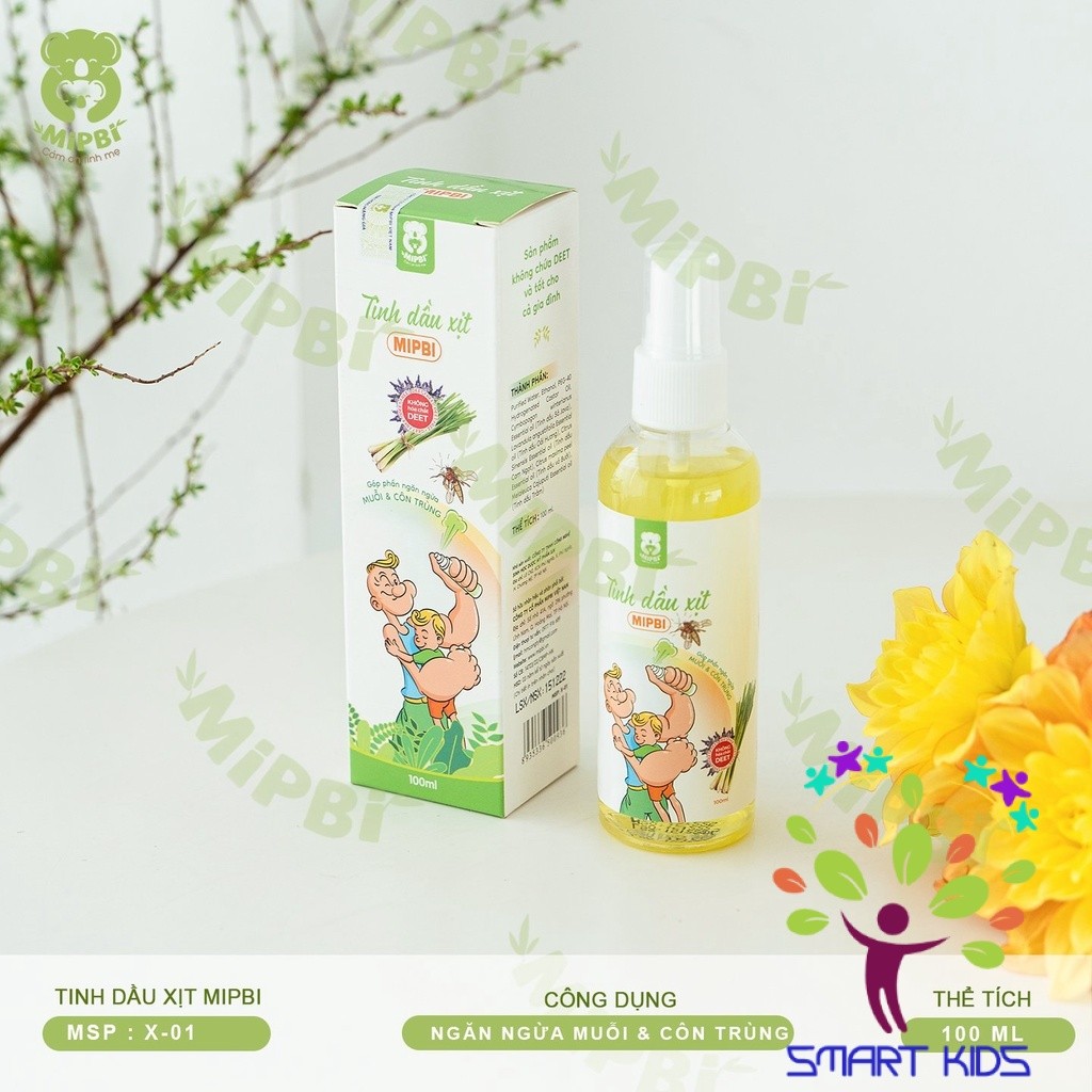 Tinh Dầu Xịt Muỗi Mipbi, Tinh Dầu đuổi Muỗi Mipbi 100ml An Toàn Cho Bé