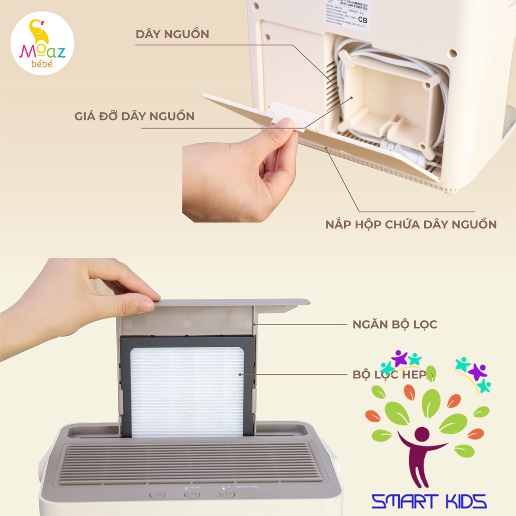 Máy hút ẩm và lọc không khí thông minh Moaz BéBé MB-078