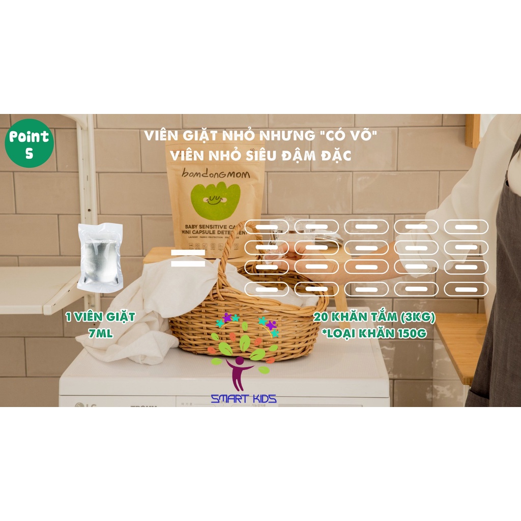 Viên Giặt Enzyme An Toàn Bomdongmom Sản Xuất Tại Hàn Quốc