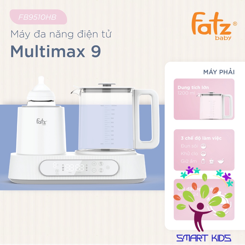 Máy đa Năng điện Tử (Lắc Sữa/ Đun & Hâm Nước Pha Sữa) Fatz Baby Multimax 9 FB9510HB