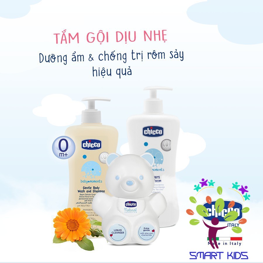 Sữa Tắm Gội Chiết Xuất Yến Mạch 0M+ Chicco - Chai Du Lịch 50ml
