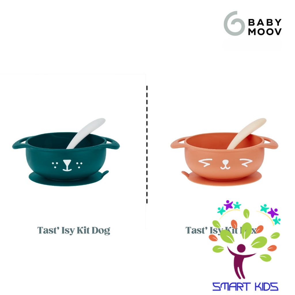 Set Ăn Dặm 2 Món Silicone (Bát & Thìa) Kit Taste ISY Dog/Fox Babymoov